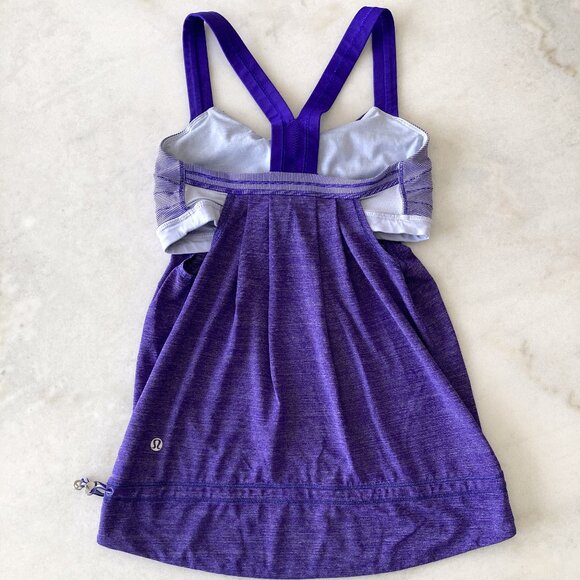Lululemon Rest Less Tank top / 2 in 1 with built-in bra, purple (size 4) - Picture 1 of 10